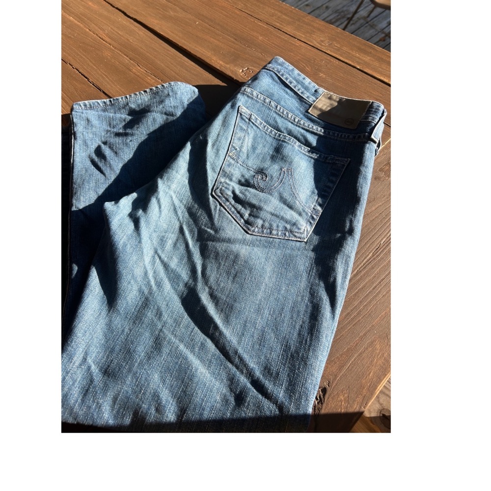 AG Adriano Goldschmied The Protege Straight Leg Men Jeans distressed Blue Denim - Picture 7 of 10